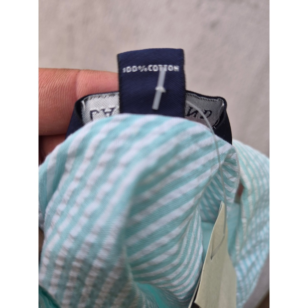 Lands End Womens 14P Blue White Seersucker Sleeveless Button Down nautical NWT - Picture 8 of 12
